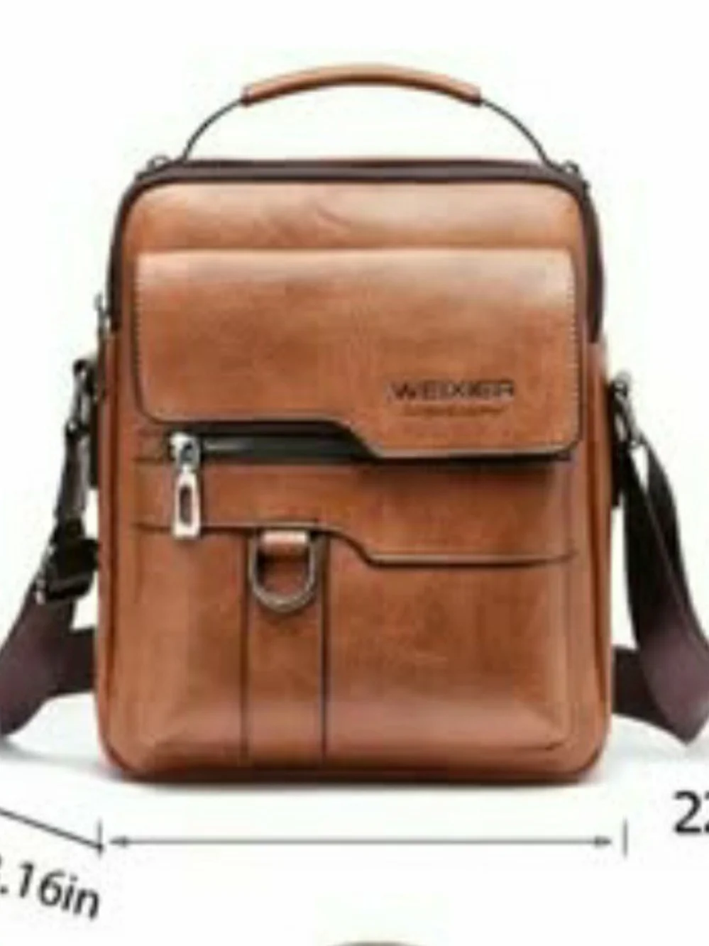 Weixier mens genuine leather brown crossbody messenger shoulder bag. New